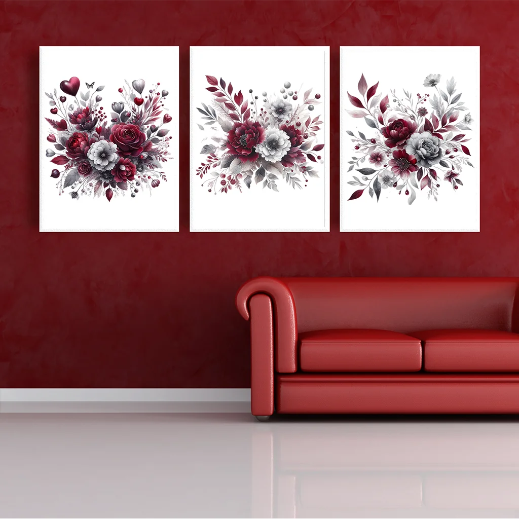 Nordic Rose Botanical Canvas Wall Art | Minimalist Floral Print Botanical Canvas Print Peaceful Pleasures Health and Wellness