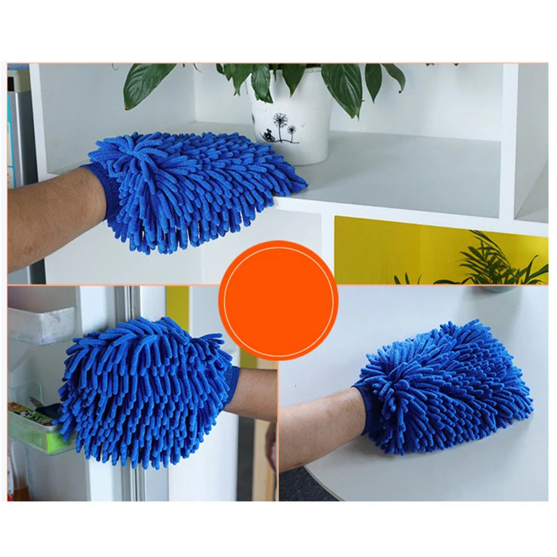 Car Washing Tools Chenille Car Wiping Gloves Coral Velvet Water Absorbing Cleaning Products Lock Mouth Waterproof Caterpillar Peaceful Pleasures Health and Wellness