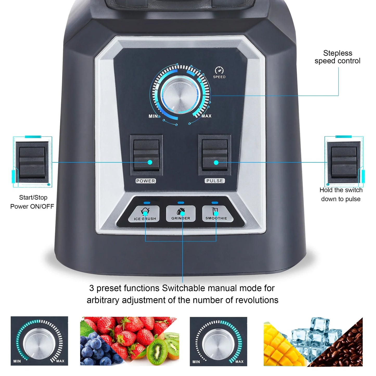 BioloMix 2L Professional Blender – Auto Programs, BPA-Free, Ice Crush Blender BioloMix