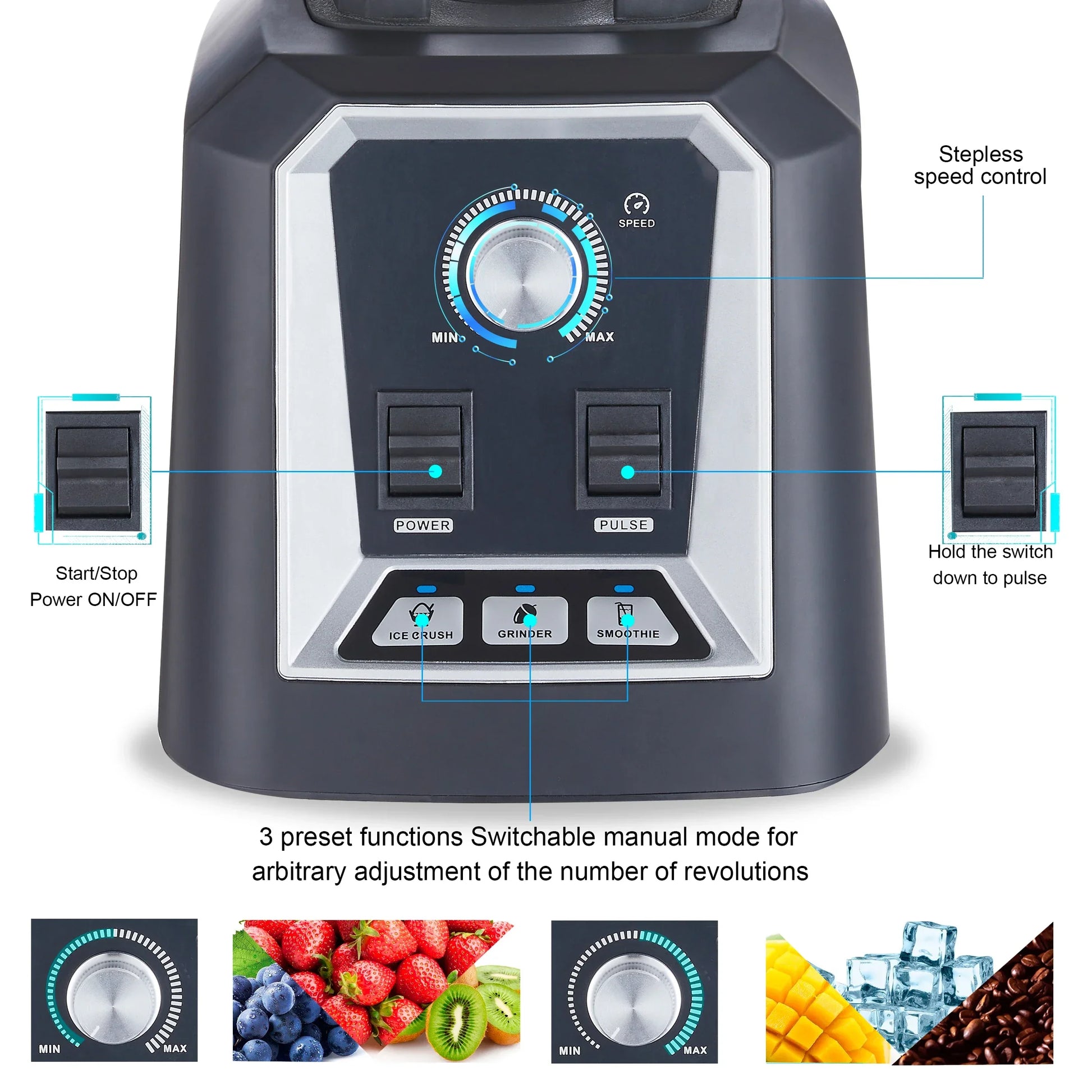 BioloMix 2L Professional Blender – Auto Programs, BPA-Free, Ice Crush Blender BioloMix