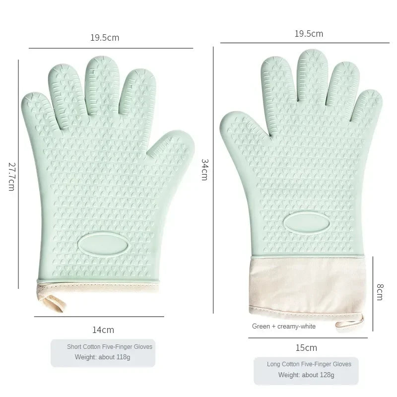 BBQ Oven Gloves | Anti-Slip Heat-Resistant Silicone 300°C BBQ Oven Gloves Peaceful Pleasures Health and Wellness