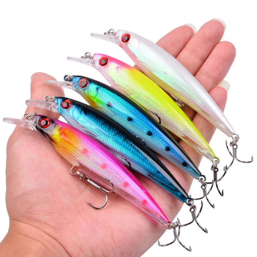 2026 Premium Minnow Lure Kit, 11cm 13.5g Mini Crank Wobble Swimming Artificial Bait Random Set Peaceful Pleasures Health and Wellness