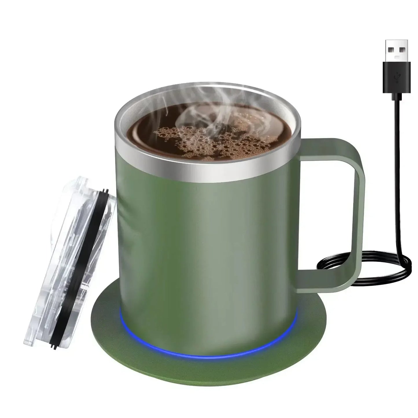 URGGU USB Heated Travel Mug 304 Stainless Steel 350ml 55°C