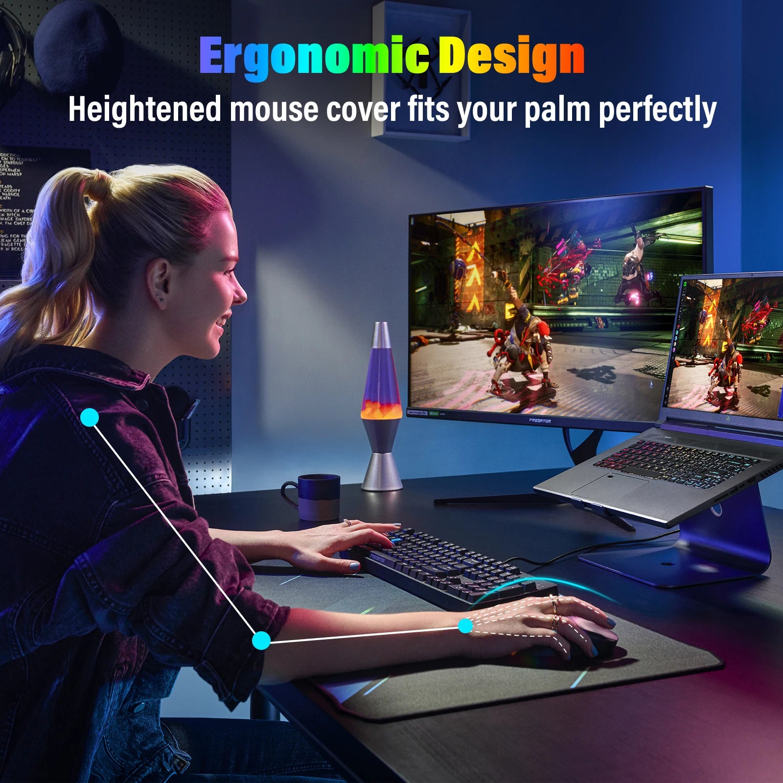 E-YOOSO Wired 2.4G Wireless Tri-Mode RGB Gaming Mouse, 4000DPI Rechargeable with Sleep Mode For PC Computer iPad Laptops Peaceful Pleasures Health and Wellness