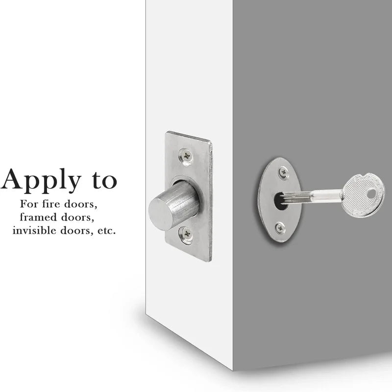 Invisible Mortise Door Lock with Key Fireproof Metal Pipe Well Lock Fire Door Escape Aisle Lock Furniture Hardware Accessories Peaceful Pleasures Health and Wellness