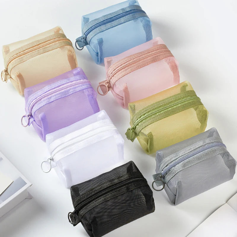 Breathable Mesh Zipper Pouch | Mini Travel & Makeup Bag