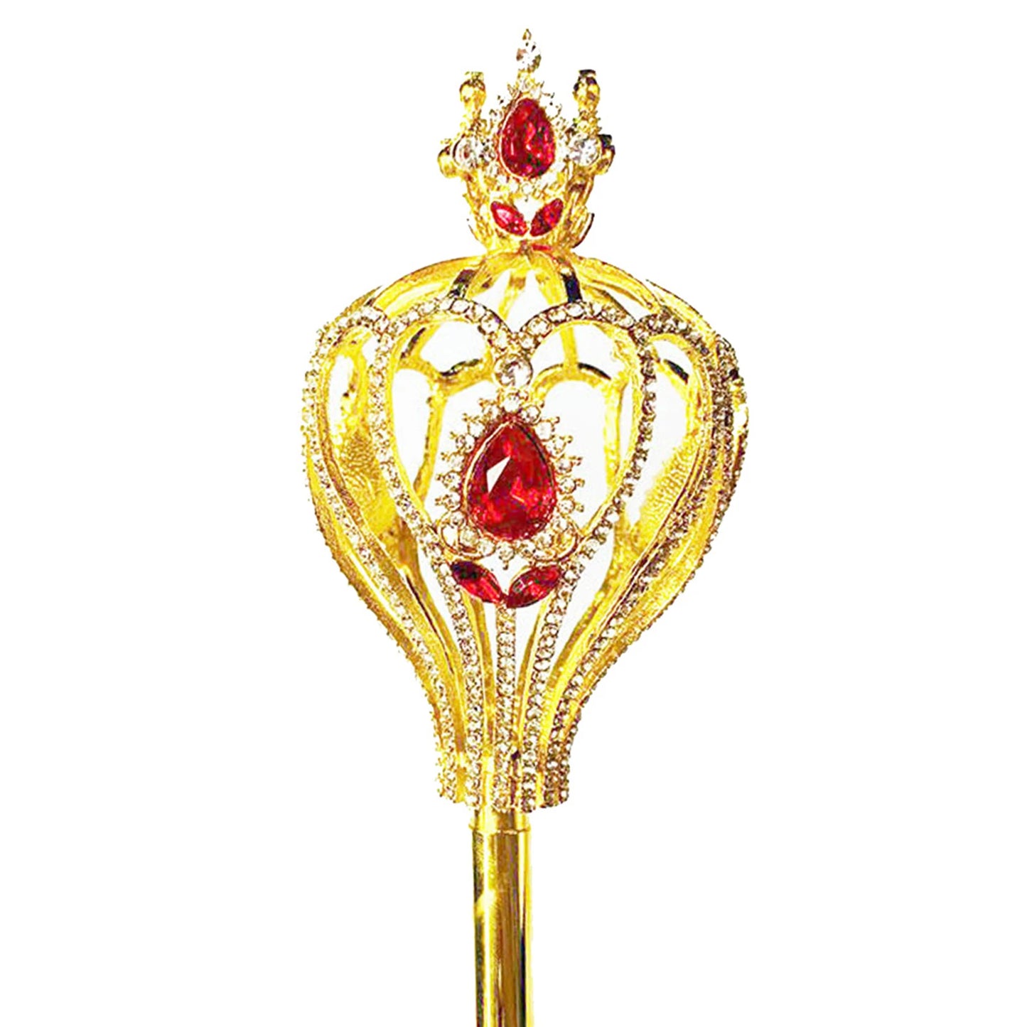 Queen Scepter Costume Staff Gold Comics Princess Wand Role Play Props with Rhinestones for Party Dress-up Costume Peaceful Pleasures Health and Wellness Blue Red