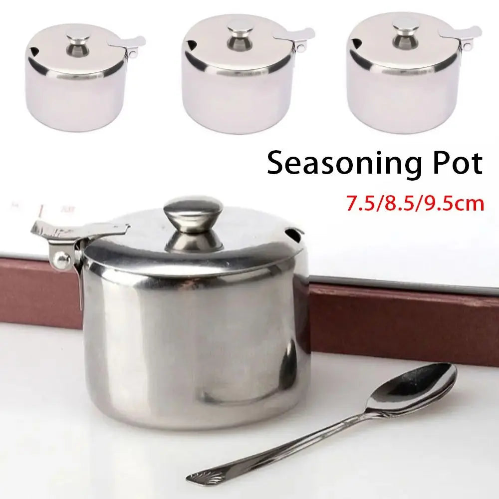 Stainless Steel Sugar & Spice Jar with Lid and Spoon