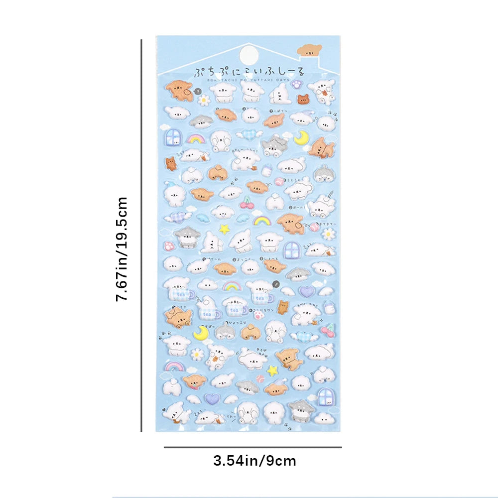 Kawaii Mini Animals Cartoon 3D Puffy Stickers Cute Scrapbooking DIY