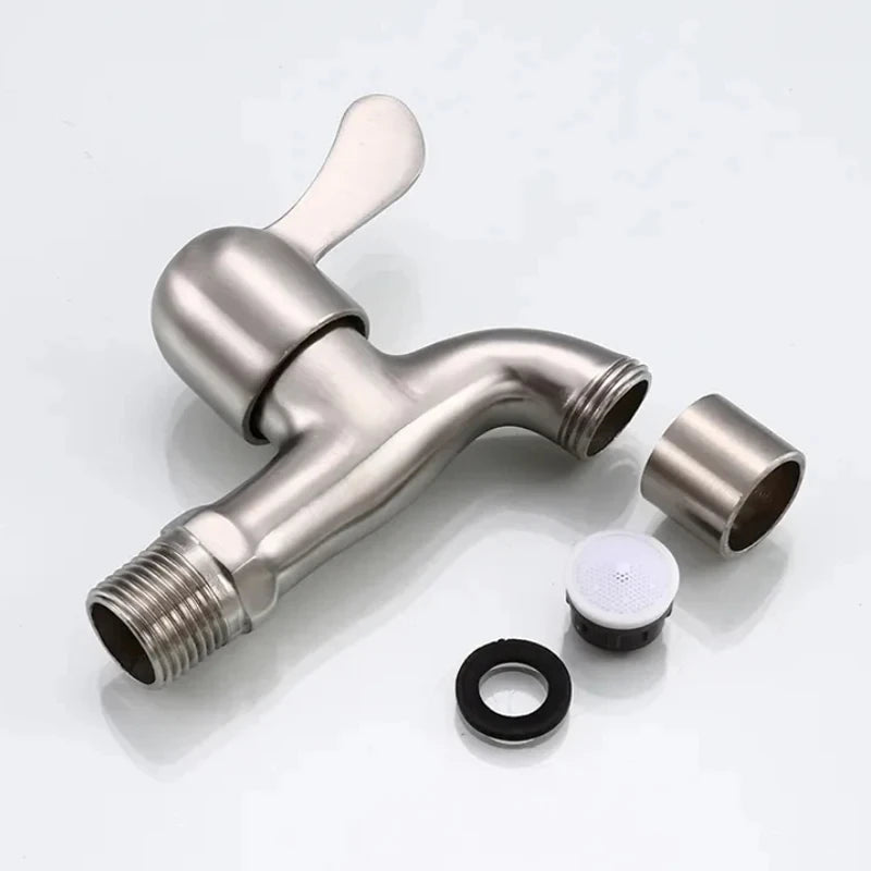 304 Stainless Steel Wall Mount Single Cold Faucet | Matte Finish