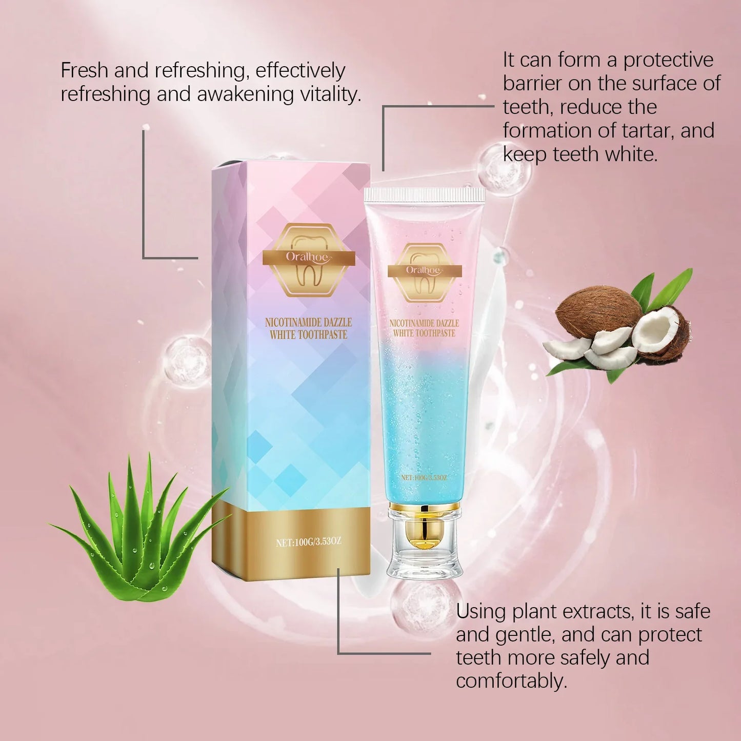 Oralhoe Niacinamide Whitening Toothpaste – Stain & Plaque Removal