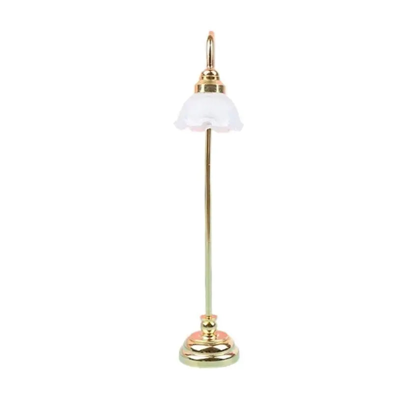 1/12 Scale Dollhouse Miniature Floor Lamp – Metal & Glass