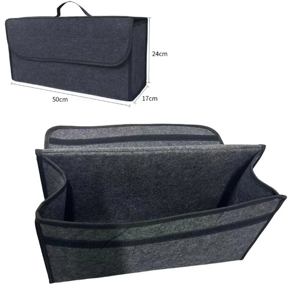 Car Trunk Organizer Storage Box,Large Capacity Felt Storage Bag Portable Foldable Boot Organizer Tool for Car Storage Accessorie Peaceful Pleasures Health and Wellness