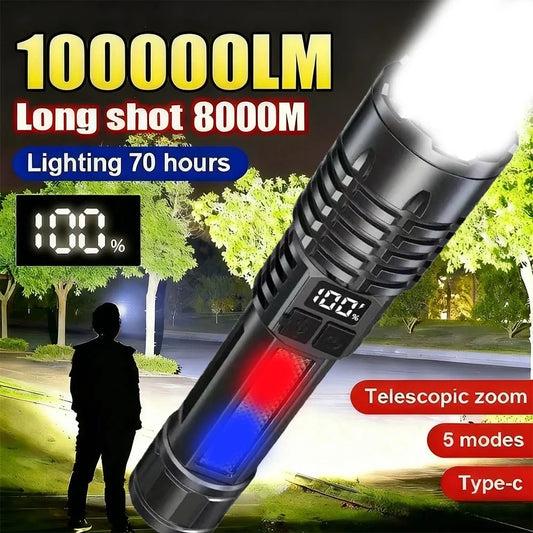 KDULIT Rechargeable Zoom LED Tactical Flashlight – 5 Modes LED Tactical Flashlight Oasis Select