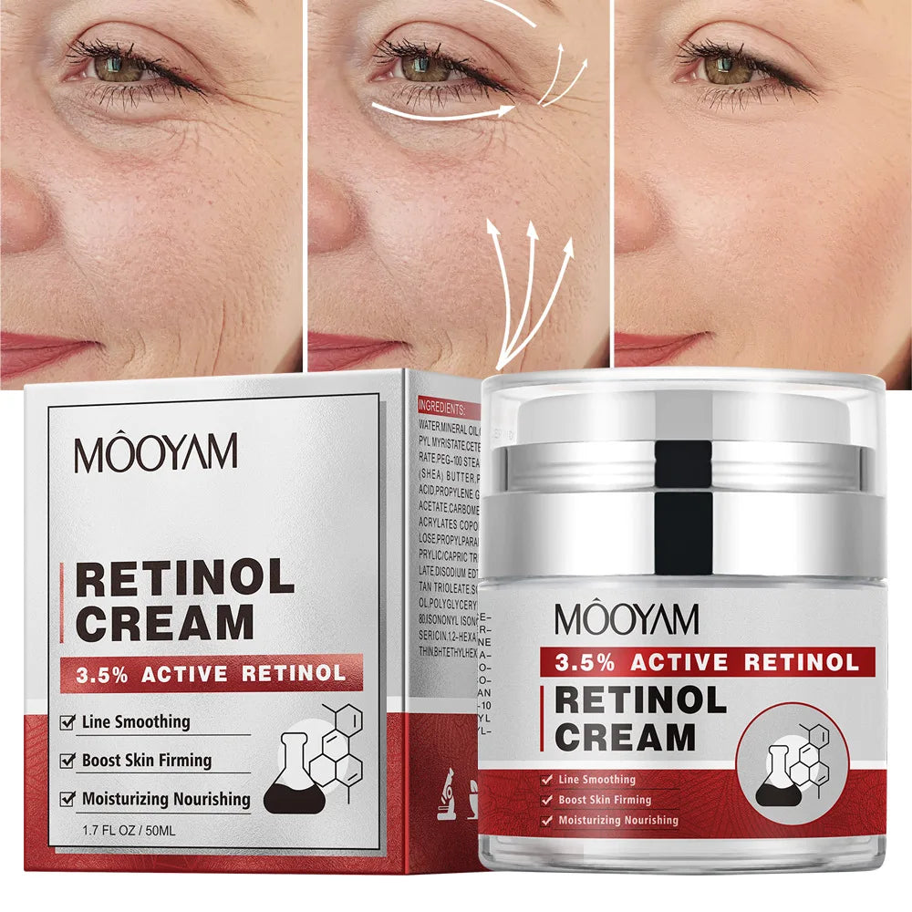 Instant Retinol Cream Wrinkle Remover Firming Lifting Anti Aging Fade Fine Lines Moisturizing Whitening Korea Repair Skin Care Peaceful Pleasures Health and Wellness 50mlx1pcs