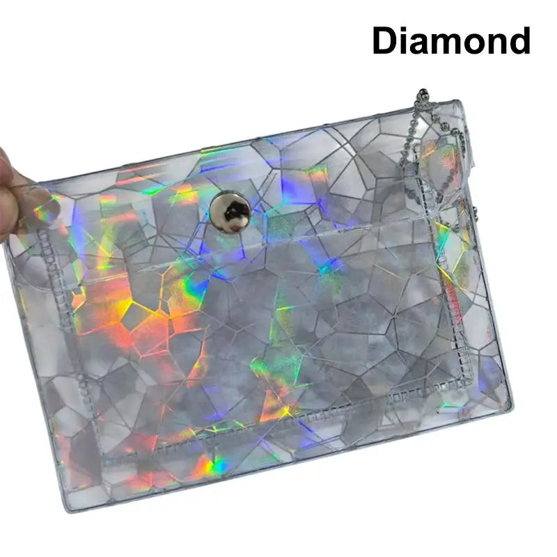 Clear PVC Star Glitter Card Holder Mini Coin Purse Keyring