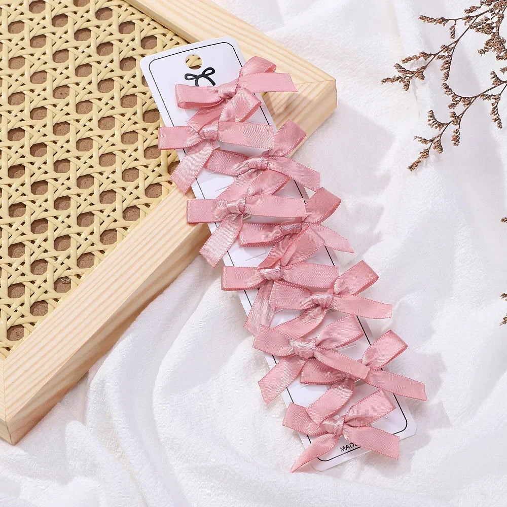 Wholesale Kids Sweet Solid Mini Bowknot Hair Clips Baby Girls Ballet