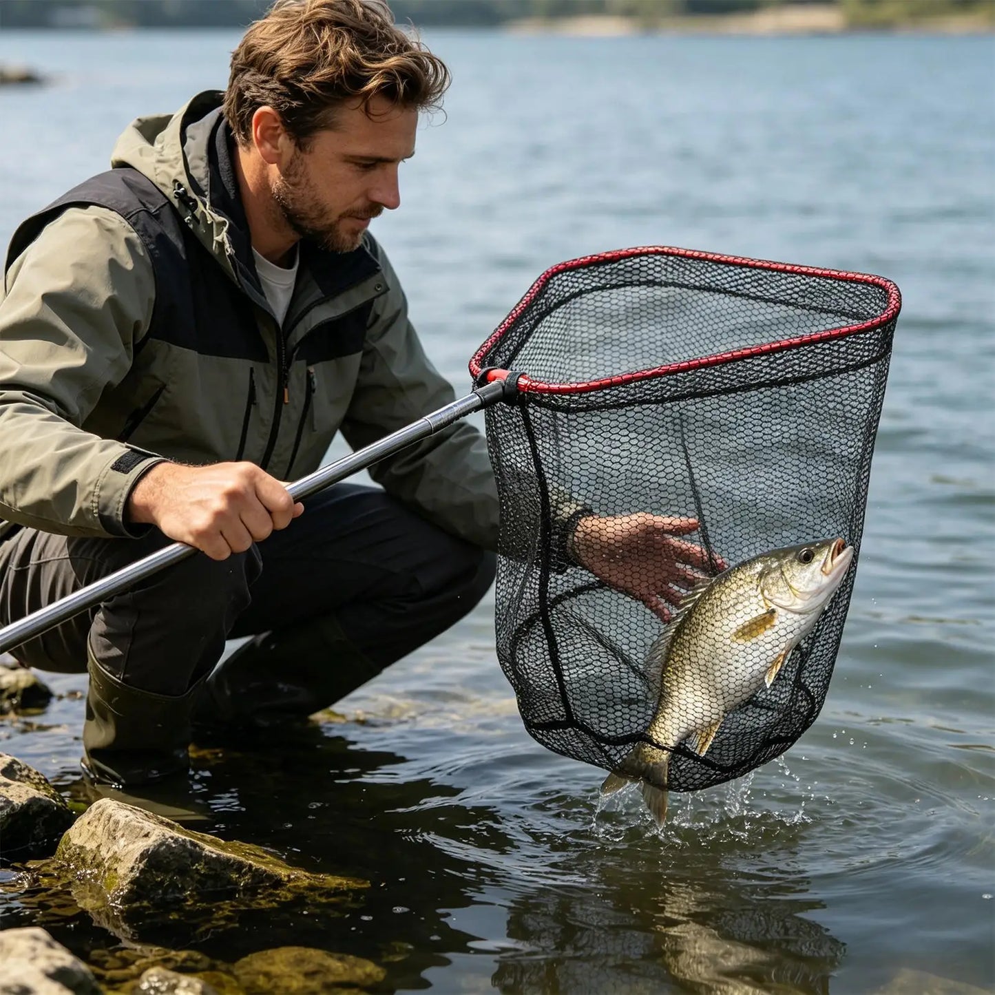 Large Lightweight Fishing Landing Net | Saltwater & Freshwater