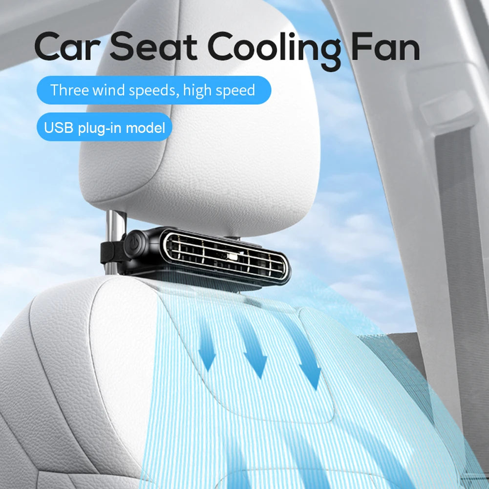 Portable Car Rear Seat Fan – 3-Speed USB or Battery Powered Peaceful Pleasures Health and Wellness