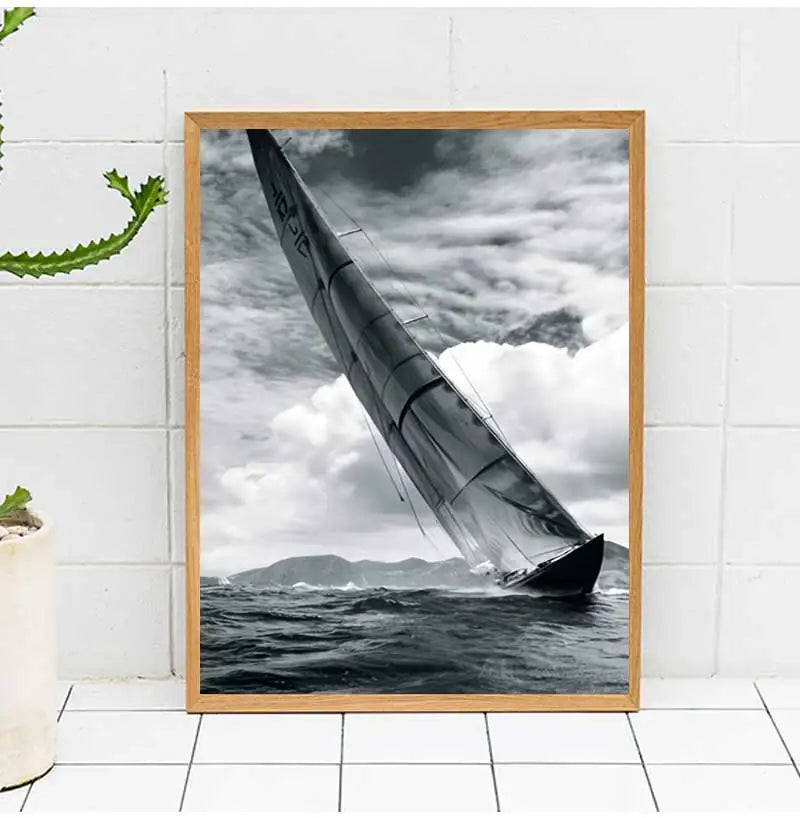 Contemporary Grey Navy Blue Canvas Wall Art | Living Room Poster