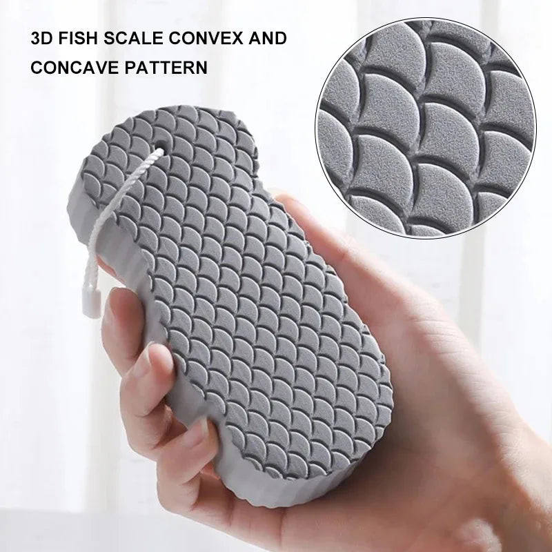 Soft Bath Sponge Brush Exfoliating Dead Skin Sponge For Kids Massager Cleaning Shower Brushes Peeling Fish Scale Sponge Rub Peaceful Pleasures Health and Wellness