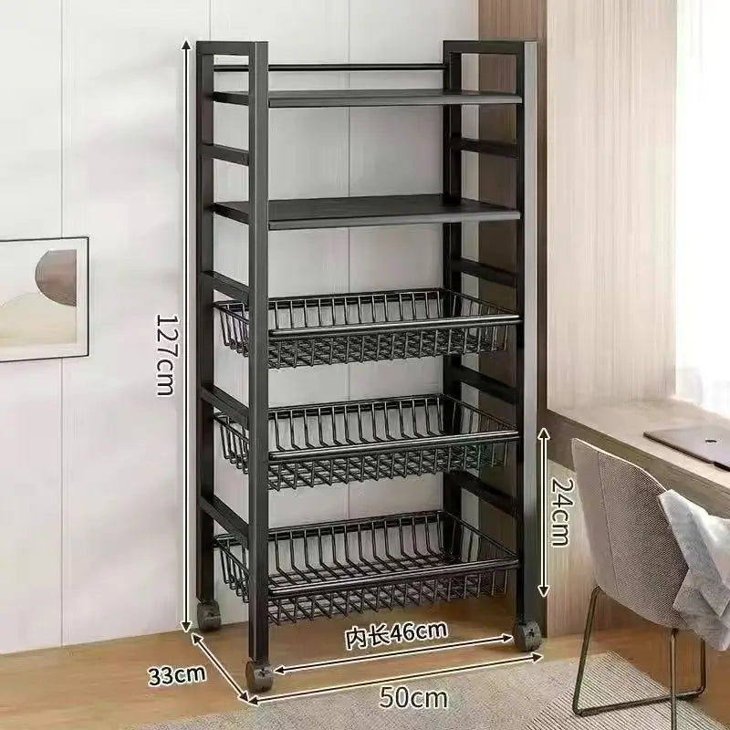Sturdy Space Saving Heavy Duty Thickened Mesh Basket Kitchen Storage Rack For Vegetable and Fruit Organizer For Dorm Home Use Peaceful Pleasures Health and Wellness Signle 5 Layer A 50
