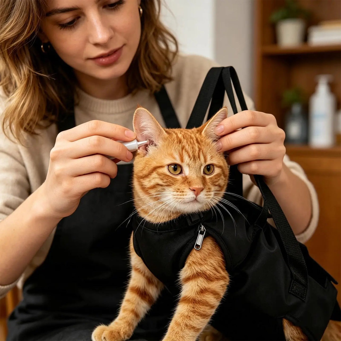 Adjustable Cat Grooming Bag – Waterproof Anti-Scratch Restraint