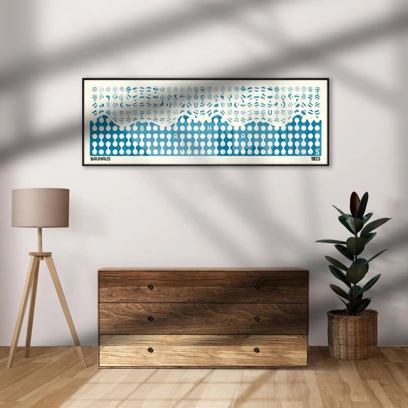 Unframed, Modern Bauhaus Shapes Canvas Poster Art Print, Abstract Geometric Bauhaus Art, No Framed Wall Decor Art Blue Design Peaceful Pleasures Health and Wellness