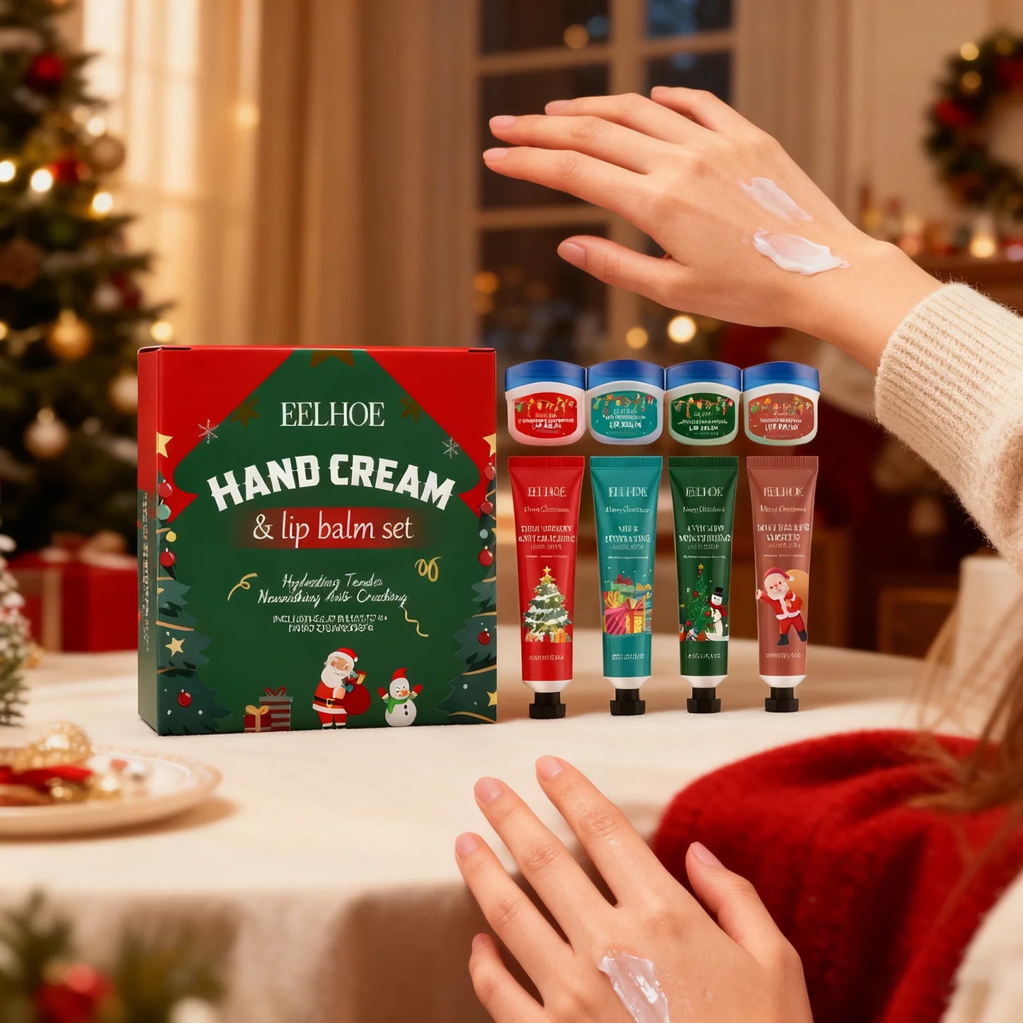 Eelhoe 8-Piece Hand Cream & Lip Balm Christmas Gift Set