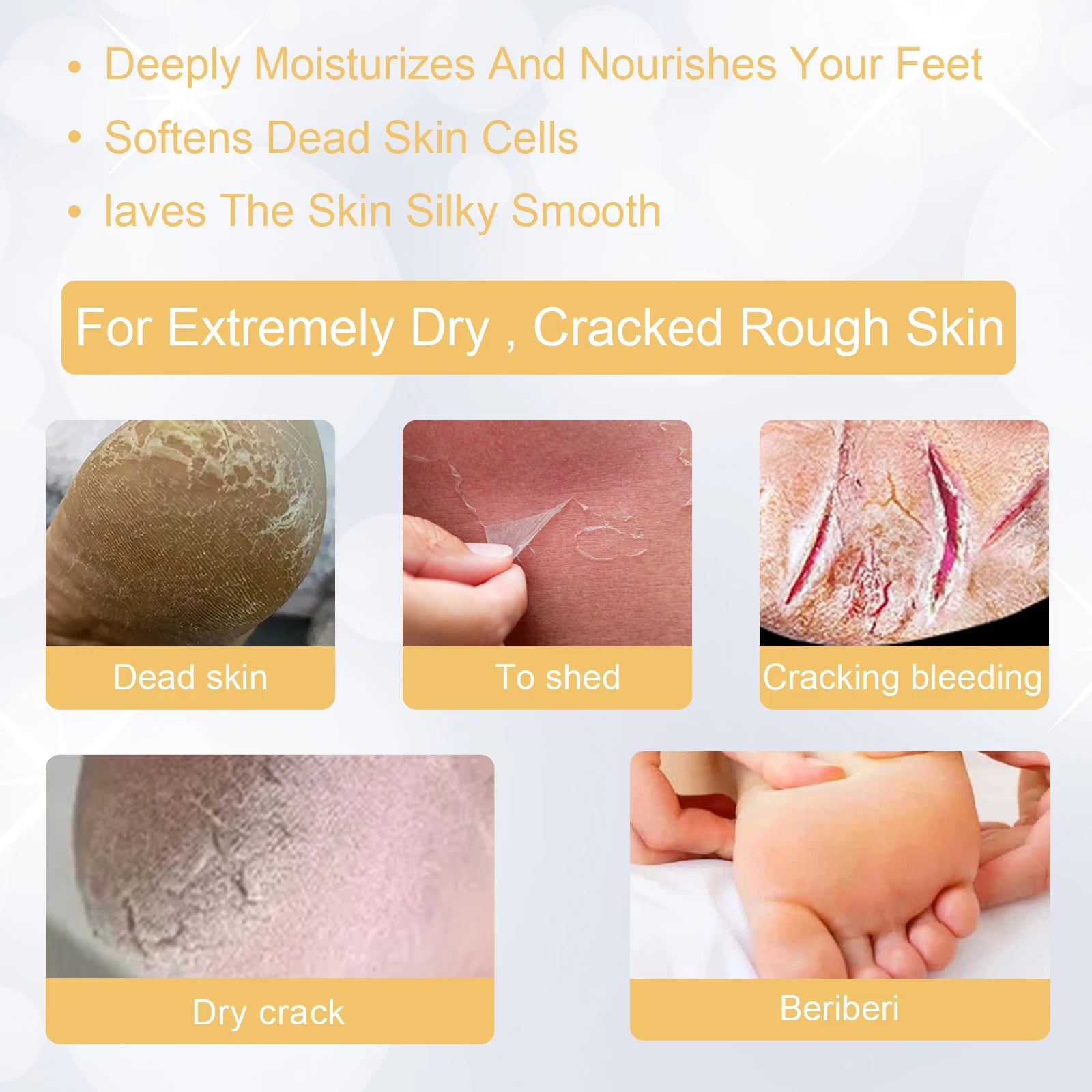 Ouhoe Foot Exfoliating Spray 72H Moisture Lock Callus Softener Anti Dry Crack Repair Odor Control Brightening Foot Care Liquid Peaceful Pleasures Health and Wellness