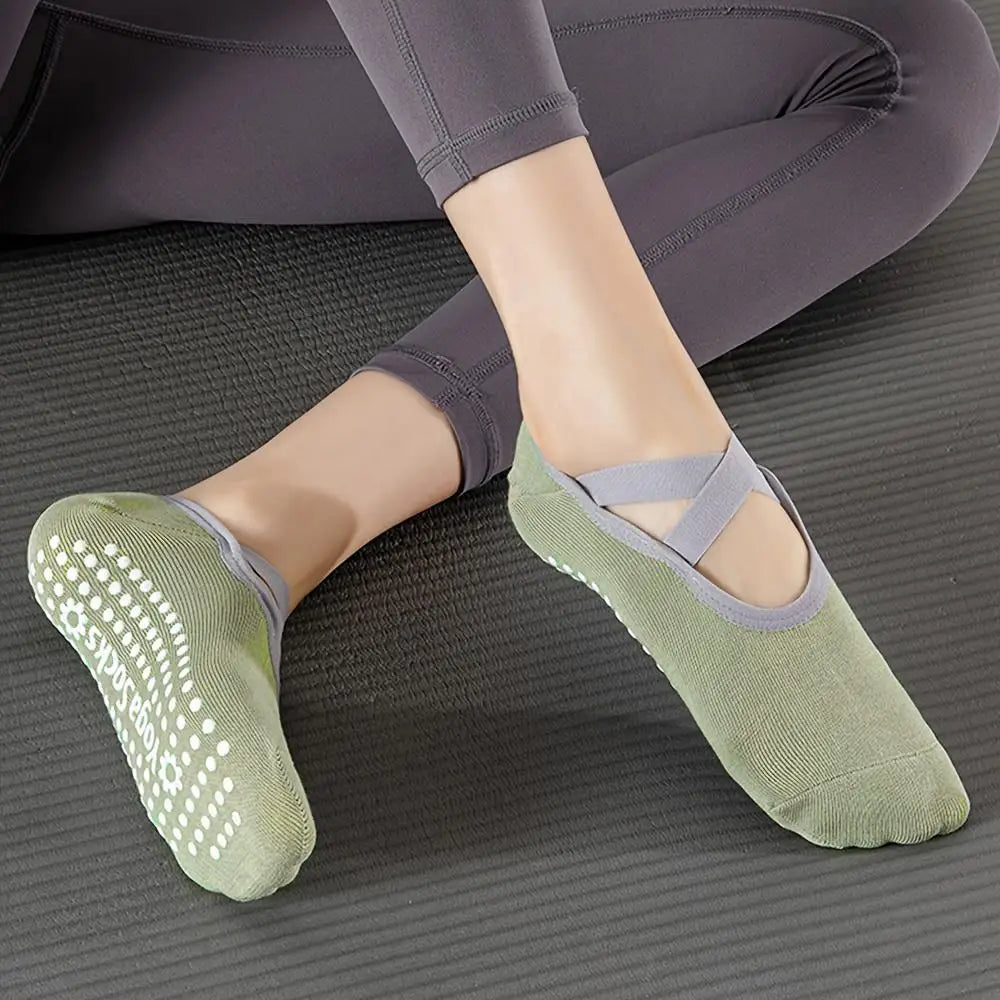 Women's Non-Slip Yoga Socks with Silicone Grips | 1-6 Pairs