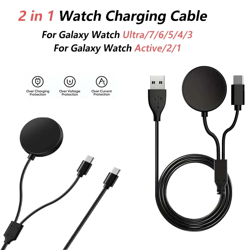 2-in-1 USB-C Charger for Samsung Galaxy Watch 7/6/5 & Phone Peaceful Pleasures Health and Wellness