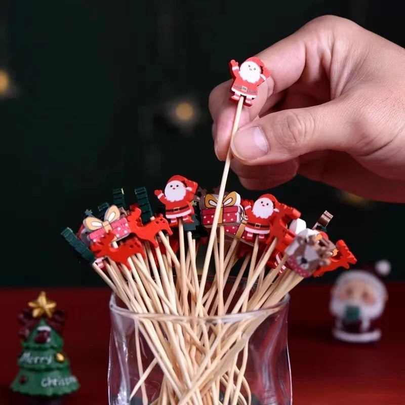 Christmas Toothpick Event Party Supplies Holiday Decorations