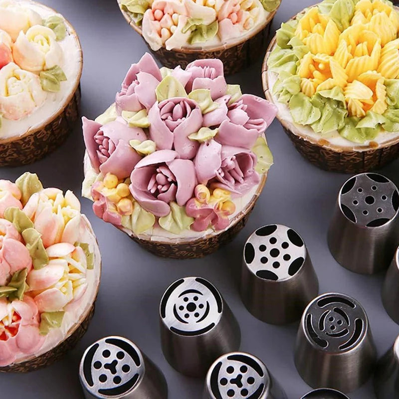 Russian Piping Nozzle Tips – Cake & Cupcake Decorating Set Cake Decorating Tips Peaceful Pleasures Health and Wellness