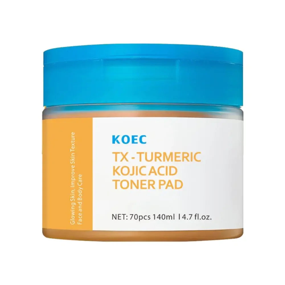 KOEC Turmeric Kojic Acid Toner Pads, Glowing Skin, Exfoliating, Balance Oil, Remove Excess Keratin Facial Sponges, Daily Cleaner Peaceful Pleasures Health and Wellness 70 pads
