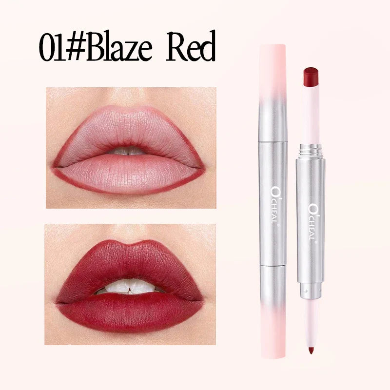 O'CHEAL 2-in-1 Matte Lipstick & Lip Liner Pencil | 24H, 6 Colors