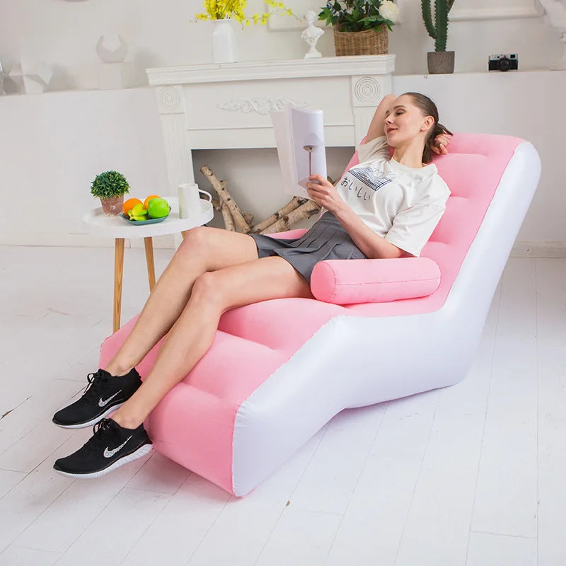 Inflatable S-Shaped Ergonomic Lazy Sofa | Portable Lounge Chair