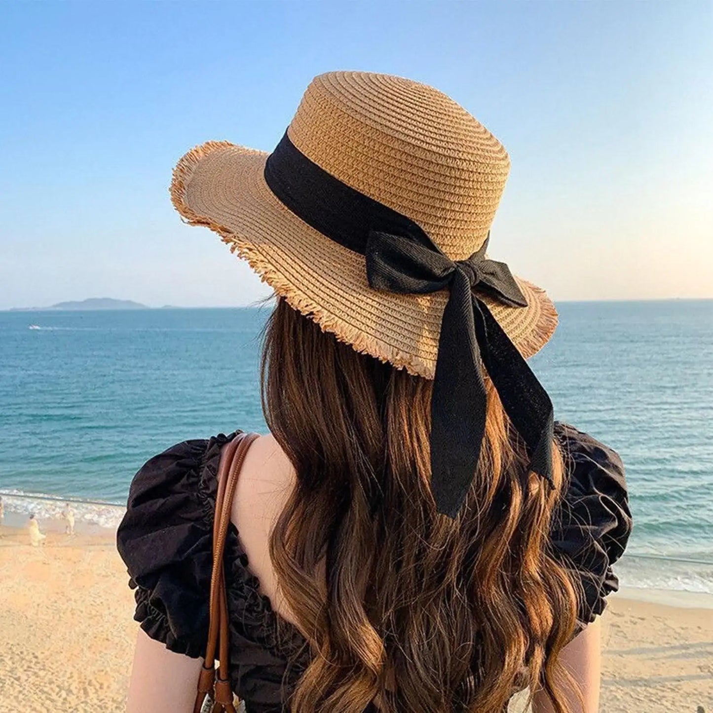 Wide Brim Raffia Straw Sun Hat – Breathable Beach Panama Hat