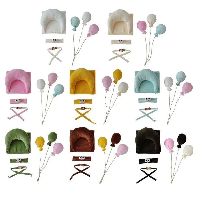 Newborn Photography Props Set – Moon Pillow, Blanket & Headbands