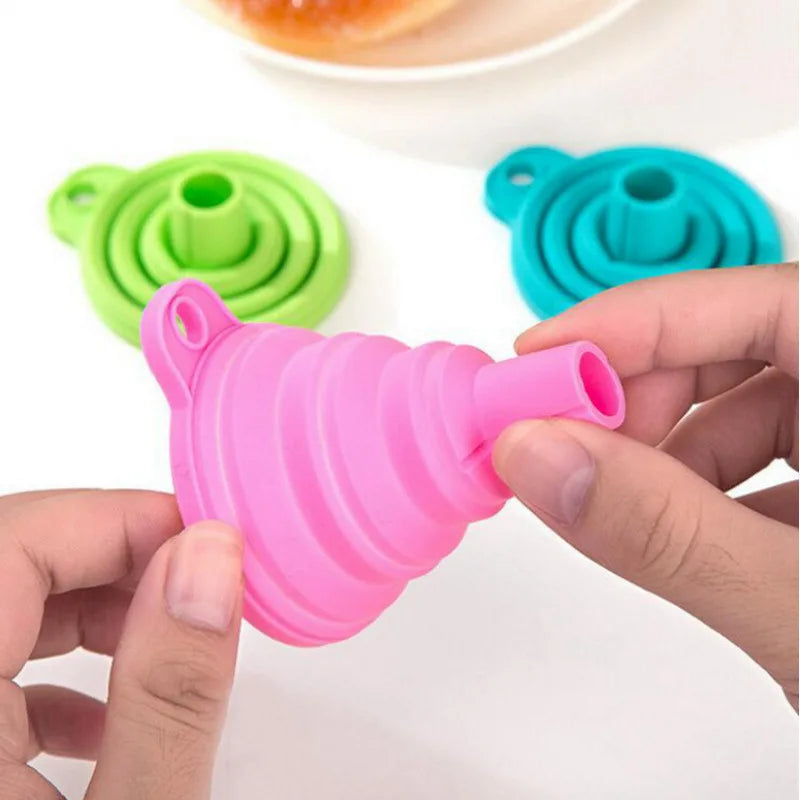 Food Grade Silicone Folding Funnel – Portable Kitchen Funnel Silicone Kitchen Funnel Peaceful Pleasures Health and Wellness