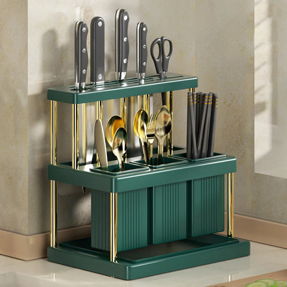 Kitchen Utensil Organizer Rack | Knife, Spoon & Fork Holder