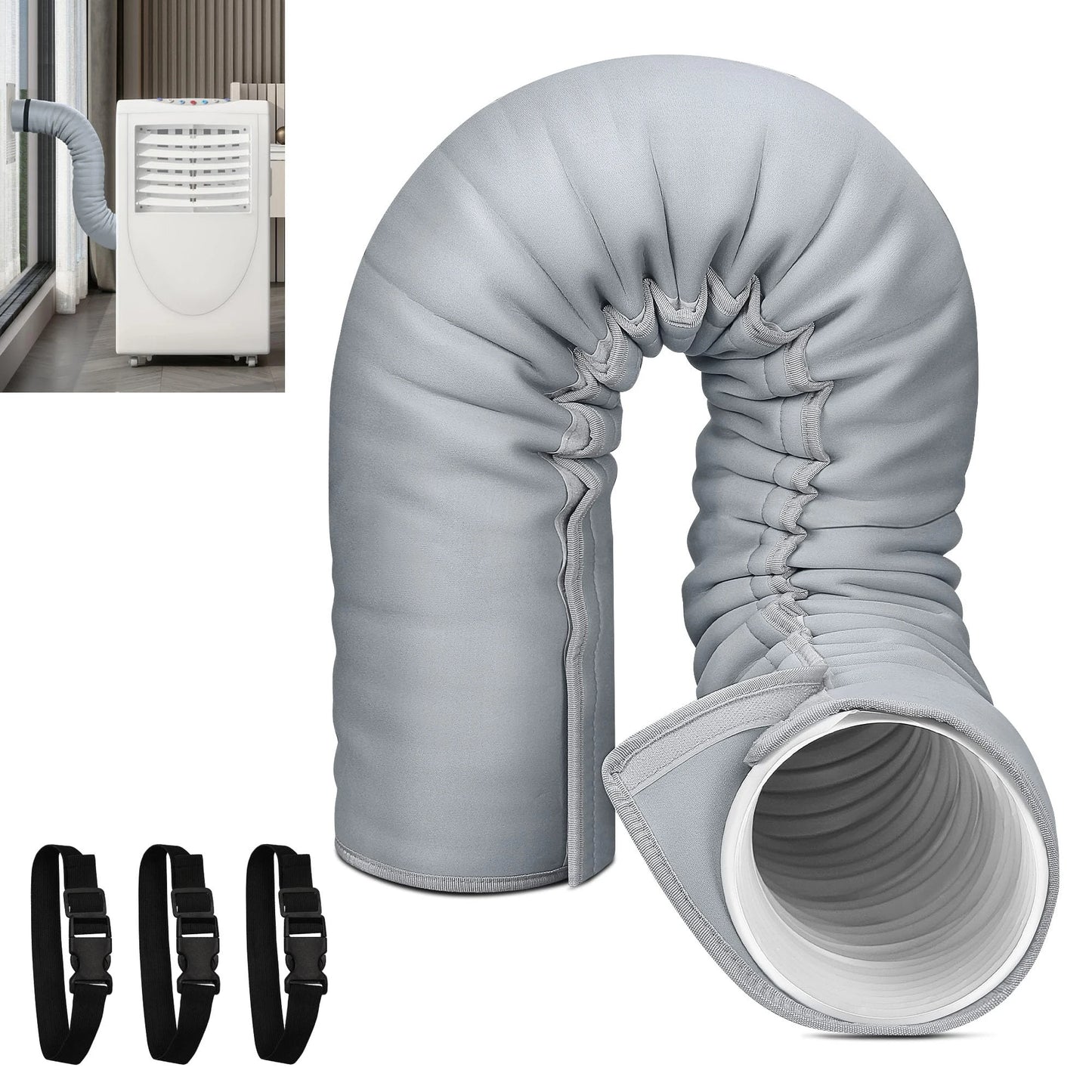Portable AC Hose Insulation Sleeve | Exhaust Duct Cover Wrap