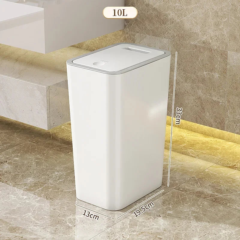 10L One-Touch Odor-Proof Trash Can – Leakproof Kitchen & Bathroom Bin
