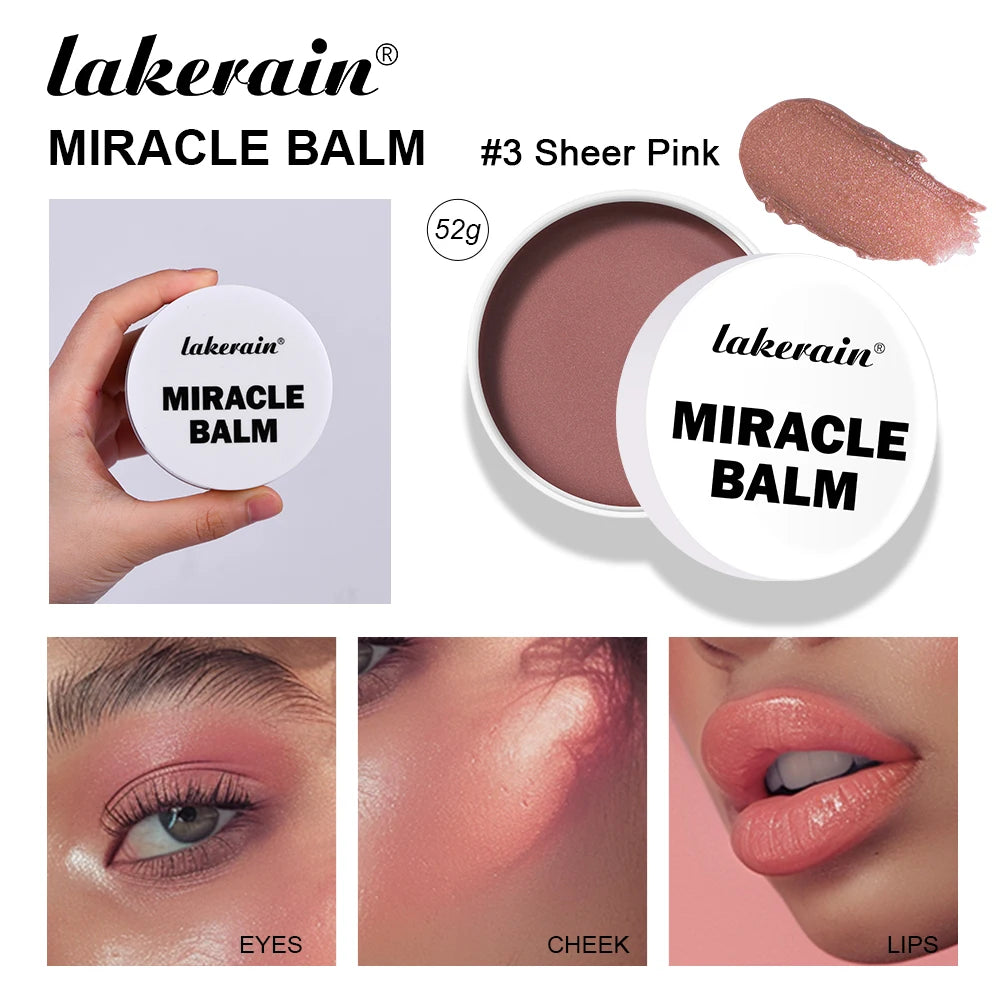 3 In 1 Solid Pearl Blush Cream Monochrome Woman Blush Paste Cheek Ulti-purpose For Eyes Lips Makeup Blush Stick Korean Cosmetics Peaceful Pleasures Health and Wellness 03 Sheer pink