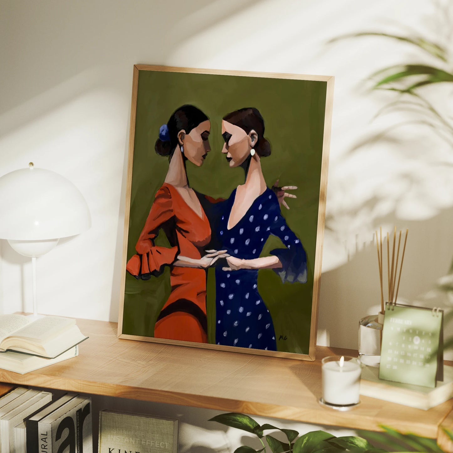 Retro Spanish Women Dancing Wall Art Print Canvas Painting Poster Picture For Living Room,Bedroom Home Decor Peaceful Pleasures Health and Wellness