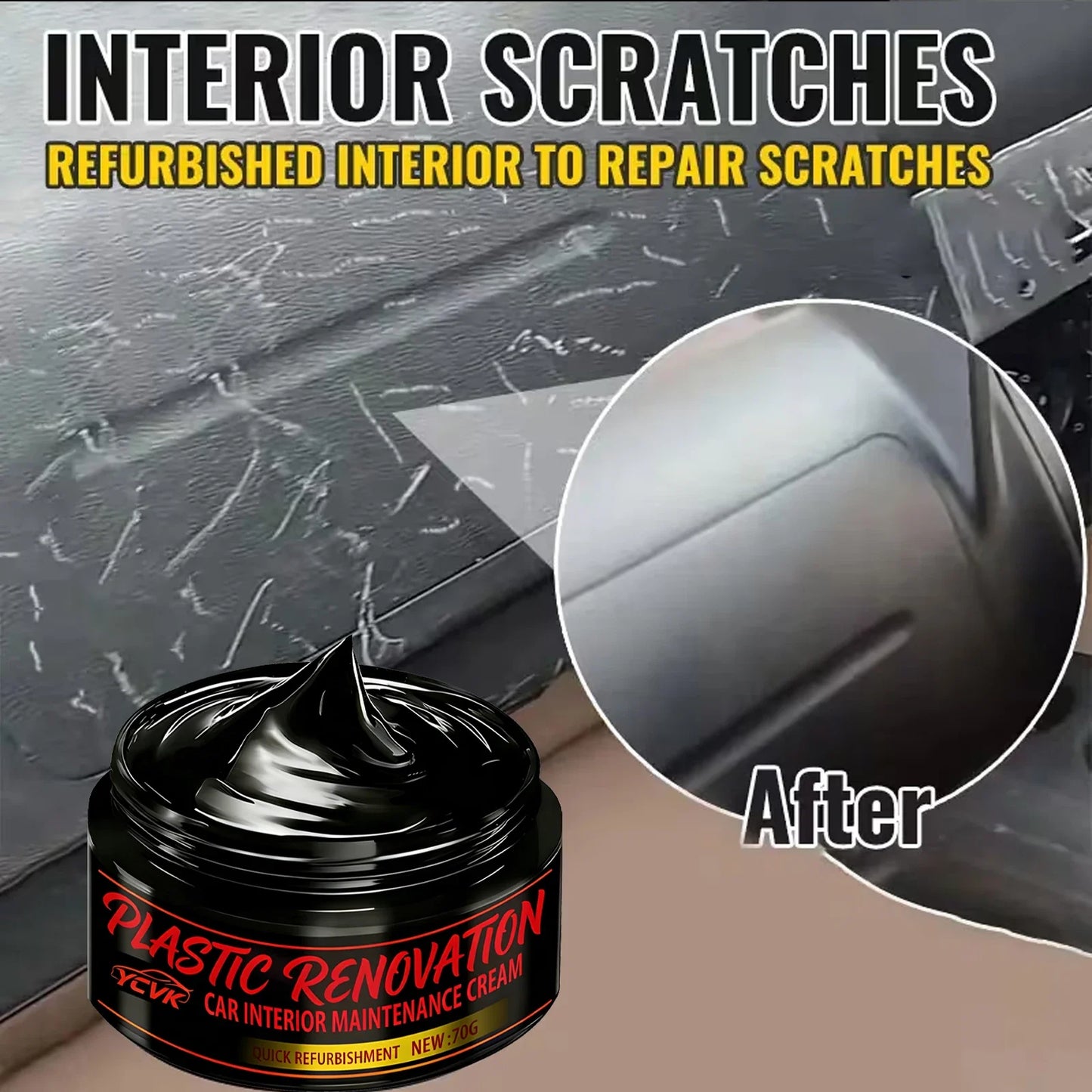 Car Interior Plastic & Leather Restorer Cream 70g | Dashboard