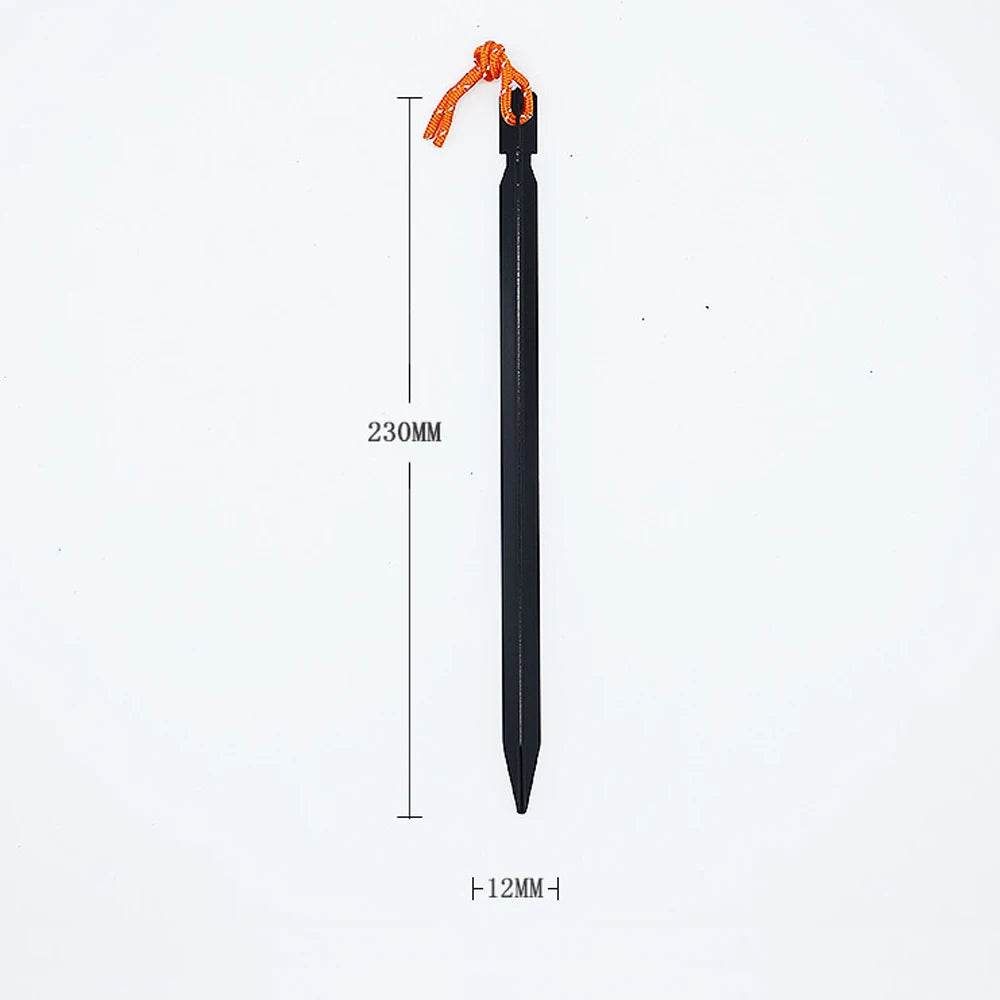 6Pcs 23cm Aluminum Alloy Tent Pegs Tent Nail Yard Canopy Garden Stakes Ground Camping Backpacking Hiking Tent Accessories Peaceful Pleasures Health and Wellness black