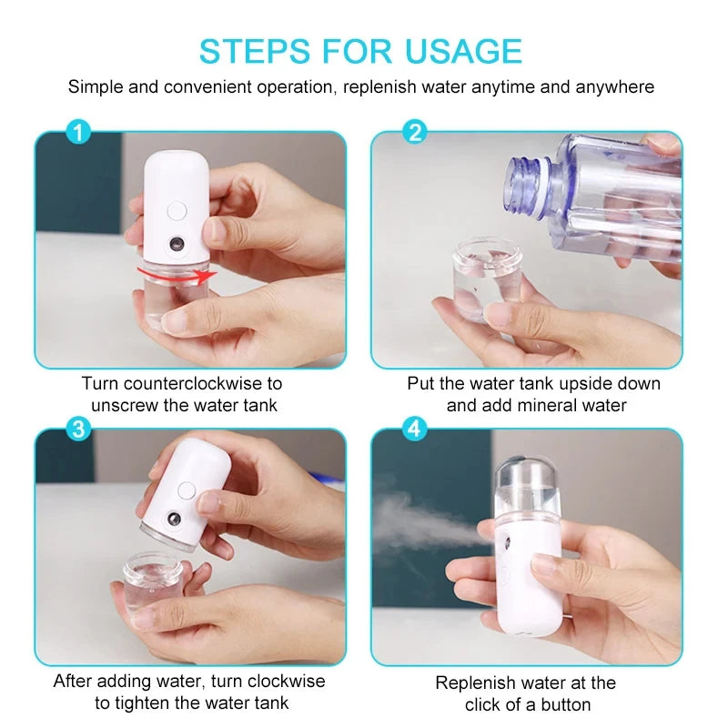Portable Nano Mist Facial Steamer USB Rechargeable | HOMEFISH