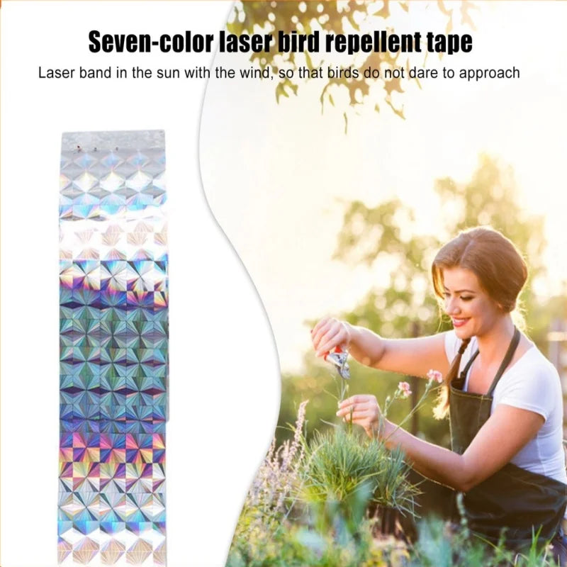 80M Anti Bird Tape Bird Scarer Flashing Reflective Tapes Non-toxic Bird Repeller Anti Pigeons Scare Double-sided Ribbon Repeller Peaceful Pleasures Health and Wellness