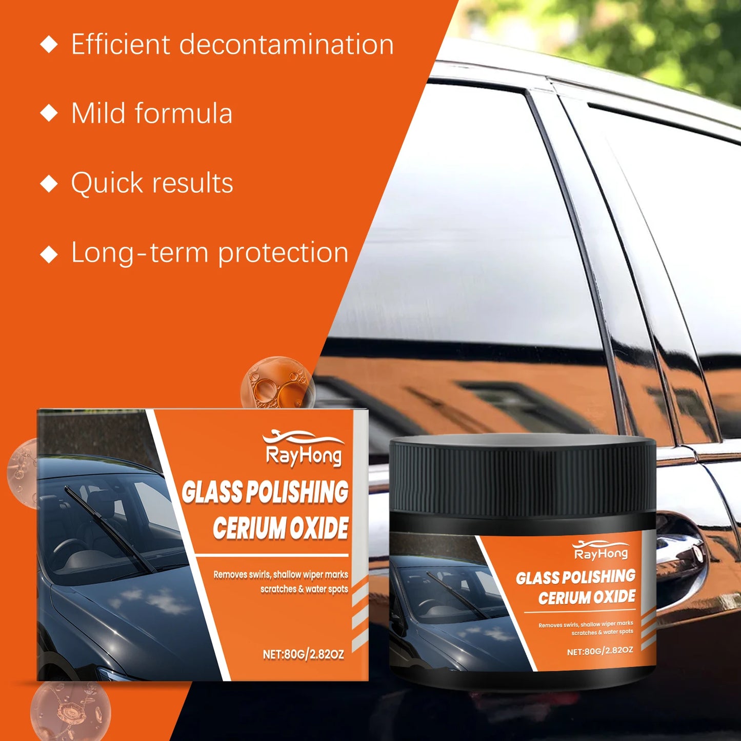 Rayhong Car Glass Polishing Powder – Oil Film & Scratch Remover
